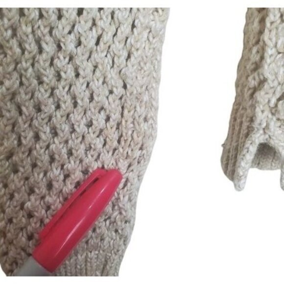 MADEWELL Womens Sweater XXSmall Beige Pullover Knit Crewneck Crop Cotton Ribbed - Picture 5 of 10